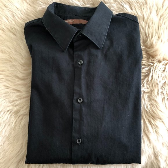 Perry Ellis Other - Perry Ellis Men's Long Sleeve Button Down Dress Shirt in Black Size XL